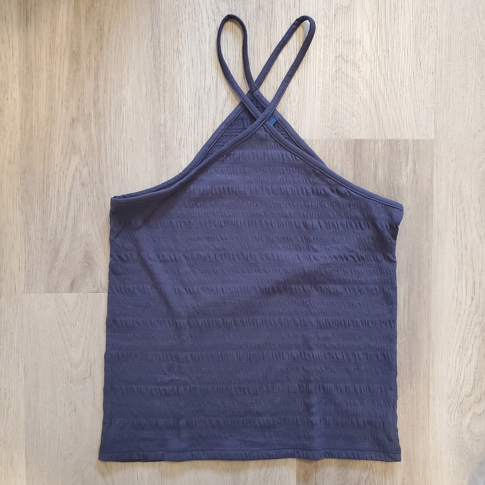💐5/$35💐 Navy Blue Textured Halter Tank Top - Old Navy - L